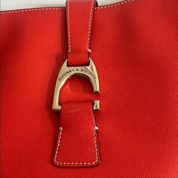 Dooney & Bourke Orange Leather Shoulder Bag - Picture 6 of 13